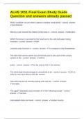 ALHS 1011 Final Exam Study Guide Question and answers already passed 