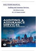Solution Manual for Auditing and Assurance Services 18th edition by Alvin A Arens All 26 Chapters Covered 