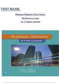 Test Bank for Business Statistics First Course&comma; 8th Edition by Levine &vert; All 15 chapters included &vert; LATEST VERSION