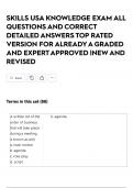 SKILLS USA KNOWLEDGE EXAM ALL QUESTIONS AND CORRECT DETAILED ANSWERS TOP RATED VERSION FOR ALREADY A GRADED AND EXPERT APPROVED &vert;NEW AND REVISED