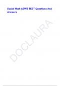 Social Work ASWB TEST Questions And Answers
