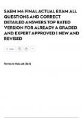 SAEM M4 FINAL ACTUAL EXAM ALL QUESTIONS AND CORRECT DETAILED ANSWERS TOP RATED VERSION FOR ALREADY A GRADED AND EXPERT APPROVED &vert; NEW AND REVISED