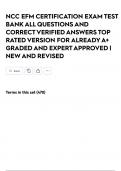 NCC EFM CERTIFICATION EXAM TEST BANK ALL QUESTIONS AND CORRECT VERIFIED ANSWERS TOP RATED VERSION FOR ALREADY A&plus; GRADED AND EXPERT APPROVED &vert; NEW AND REVISED