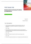 Test Bank for  Business driven technology 7th edition  by Paige Baltzan All Units 1-5 Complete