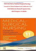 TEST BANK for Medical-Surgical Nursing&colon; concepts for Clinical Judgment and Collaborative Care  11th Edition by Donna D&period; Ignatavicius&comma;  All 65 chapters Available  9780323612425