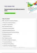 TeSt Bank for  Business analytics 2nd edition by James R&period; Evans All Chapters 1-16 Complete