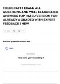 FIELDCRAFT 1 EXAM&sol; ALL QUESTIONS AND WELL ELABORATED ANSWERS TOP RATED VERSION FOR ALREADY A GRADED WITH EXPERT FEEDBACK &vert; NEW