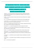 LIFE INSURANCE PRACTICE- EXAM GUIDE 2025 &vert;MOST COMMON QUESTIONS WITH CORRECTLY VERIFIED ANSWERS&vert;ALREADY A&plus; GRADED&vert;GUARANTEED PASS