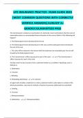 LIFE INSURANCE PRACTICE- EXAM GUIDE 2025 &vert;MOST COMMON QUESTIONS WITH CORRECTLY VERIFIED ANSWERS&vert;ALREADY A&plus; GRADED&vert;GUARANTEED PASS