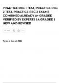 PRACTICE RBC 1 TEST&comma; PRACTICE RBC 2 TEST&comma; PRACTICE RBC 3 EXAMS COMBINED ALREADY A&plus; GRADED VERIFIED BY EXPERTS &vert; A GRADED &vert; NEW AND REVISED