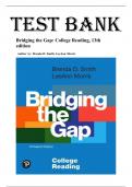 Test Bank For Bridging the Gap&colon; College Reading 13th Edition by Brenda D&period; Smith&comma; Ann Morris&comma; All Chapters 1-10 Covered