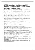HPTC Questions And Answers With Verified Solutions 100&percnt; Correct Rated A&plus; Newly Updated 2025
