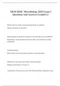 MCB 2010C Microbiology 2025 Exam 1  Questions And Answers Graded A&plus;