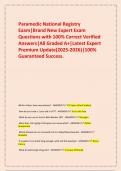   Paramedic National Registry Exam&vert;Brand New Expert Exam Questions with 100&percnt; Correct Verified Answers&vert;All Graded A&plus;&vert;Latest Expert Premium Update&lpar;2025-2026&rpar;&vert;100&percnt; Guaranteed Success&period;