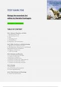 Test Bank for  Biology the essentials 3rd  edition by Marielle Hoefnagels All chapters 1-30 Coṃplete