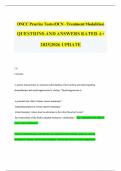 ONCC Practice Tests &lpar;OCN - Treatment Modalities&rpar; QUESTIONS AND ANSWERS RATED A&plus; 2025&vert;2026 UPDATE