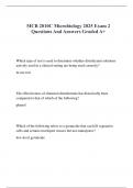 MCB 2010C Microbiology 2025 Exam 2  Questions And Answers Graded A&plus;