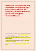 Lifeguard Written Test&vert;Brand New Expert Exam Questions with 100&percnt; Correct Verified Answers&comma; All Graded A&plus;&vert;Latest Expert Premium Update&lpar;2025-2026&rpar;&vert;100&percnt; Guaranteed Success&period;