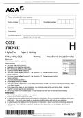 GCSE AQA June 2024 Higher French Paper 4 Writing
