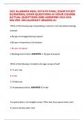 2025 ALABAMA REAL ESTATE FINAL EXAM STUDY GUIDE&sol;REAL EXAM QUESTIONS 60 HOUR COURSE ACTUAL QUESTIONS AND ANSWERS 2025-2026 SOLVED 100&percnt;&sol;ALREADY GRADED A&plus;
