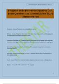 Computer Skills Placement Objectives CSP&period; Exam Questions And Answers &vert;Latest 2025 &vert; Guaranteed Pass
