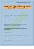 Dental OSCE Exam Questions And Answers &vert;Latest 2025 &vert; Guaranteed Pass