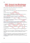 CISR - Personal Lines Miscellaneous Exam Questions and Answers 2025