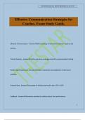 Effective Communication Strategies for Coaches&period; Exam Study Guide