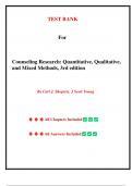 Test Bank - Counseling Research&colon; Quantitative&comma; Qualitative&comma; and Mixed Methods&comma; 3rd edition by Carl J&period; Sheperis&comma; Chapter 1-18