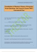 Foundations of Business Finance &lpar;Peregrine&rpar; Exam Questions And Answers &vert;Latest 2025 &vert; Guaranteed Pass
