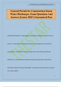 General Permit for Construction Storm Water Discharges&period; Exam Questions And Answers &vert;Latest 2025 &vert; Guaranteed Pass