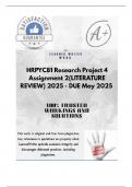 HRPYC81 Research Project 4 Assignment 2 &lpar;LITERATURE REVIEW&rpar; 2025 - DUE May 2025&semi;100&percnt; trusted&comma; comprehensive and complete reliable solution with clear explanation