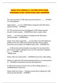NURS 5210 MODULE 2 AUTISM SPECTRUM DISORDER EXAM QUESTIONS AND ANSWERS