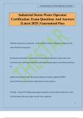 Industrial Storm Water Operator Certification&period; Exam Questions And Answers &vert;Latest 2025 &vert; Guaranteed Pass
