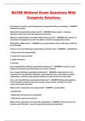 BU398 Midterm Exam Questions With Complete Solutions 