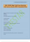 MSK NBME High Yield Exam Questions And Answers &vert;Latest 2025 &vert; Guaranteed Pass