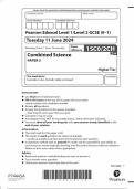 PACKAGE-&colon;&colon;2024 Pearson Edexcel Level 1&sol;Level 2 GCSE &lpar;9&ndash;1&rpar; Combined Science &vert;QUESTION PAPER WITH FINAL MARKING SCHEME 100&percnt; VERIFIED  