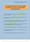 Nevada DMV Permit Test Study Guide Questions And Answers &vert;Latest 2025 &vert; Guaranteed Pass