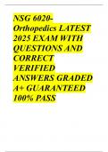 NSG 6020- Orthopedics LATEST 2025 EXAM WITH QUESTIONS AND CORRECT VERIFIED ANSWERS GRADED A&plus; GUARANTEED 100&percnt; PASS 