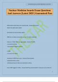 Nuclear Medicine Board Bundled Exams Questions and Answers 100&percnt; Pass Guaranteed