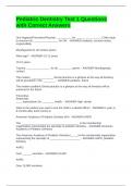 Pediatric Dentistry Test 1 Questions with Correct Answers