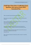 PADI Open Water Diver Certification Exam Questions And Answers &vert;Latest 2025 &vert; Guaranteed Pass