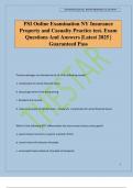PSI Online Examination NY Insurance Property and Casualty Practice test&period; Exam Questions And Answers &vert;Latest 2025 &vert; Guaranteed Pass