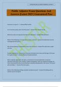 Public Adjuster Exam Questions And Answers &vert;Latest 2025 &vert; Guaranteed Pass