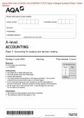 Actual 2024 AQA A-LEVEL ACCOUNTING 7127&sol;2 Paper 2 Merged Question Paper &plus; Mark Scheme
