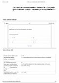 CERTIFIED PLAYGROUND SAFETY INSPECTOR EXAM 2025&sol;2026 LATEST UPDATE &vert; CPSI 193 ACTUAL QUESTIONS AND CORRECT ANSWERS &vert; ALREADY GRADED A&plus; 