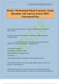Praxis - Professional School Counselor&period; Exam Questions And Answers &vert;Latest 2025 &vert; Guaranteed Pass