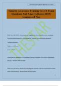 Security Awareness Training Level 1 Exam Questions And Answers &vert;Latest 2025 &vert; Guaranteed Pass