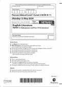 2024  Pearson Edexcel Level 1&sol;Level 2 GCSE &lpar;9&ndash;1&rpar; English Literature PAPER 1&colon; Shakespeare and Post-1914 Literature QUESTION PAPER WITH FINAL MARKING SCHEME 100&percnt; VERIFIED