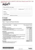 Actual 2024 AQA A-LEVEL CHEMISTRY 7405&sol;2 Paper 2 Merged Question Paper &plus; Mark Scheme &plus; Insert